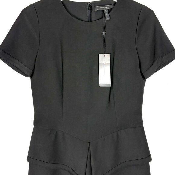 BCBG MaxAzria Womens Madalyn Mini Dress Polyester Rayon Stretch Black Size 2 - Picture 9 of 13